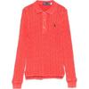 Polo Logo Embroidered Ribbed Long Sleeve Knit Top Women Tops 211959100-003