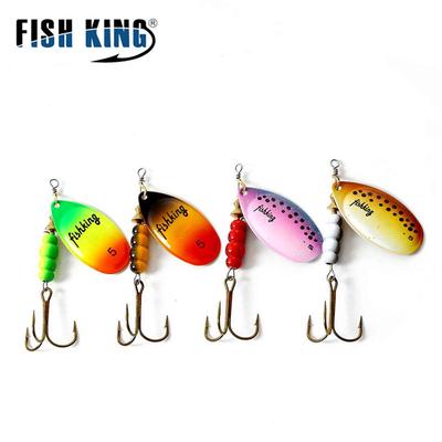 FISH KING Spinner Bait 1pc Fishing Lure Bass Hard Baits Spoon With Treble Hook Tackle High Quality