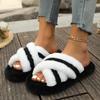Ladies' Plush Indoor Slippers Comfortable and Warm Soft-bottom Fuzzy Shoes Home Floor Slippers
