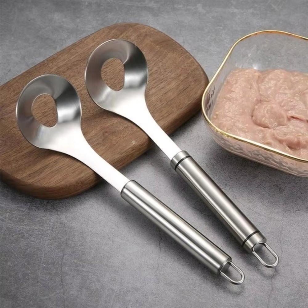 Non-Stick Meatball Maker Spoon Stainless Steel Fish Ball Squeeze Spoon Meatball Scoop Restaurant