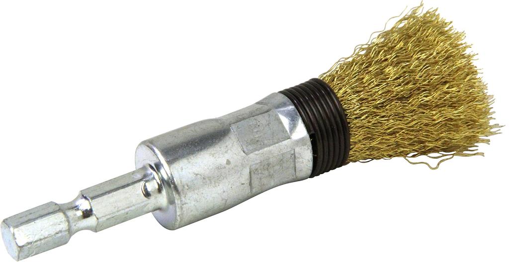 SK11 Hex Shank Wire Brush 15mm Brass