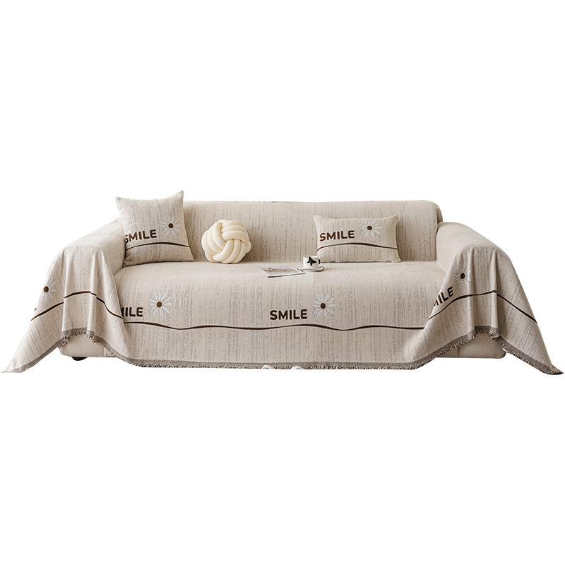 1pc Chenille Sofa Cover with Tassel, Pet Protection Sofa Cover, Four Seasons Universal Furniture Protective Cover, Used for Bedroom Living Room
