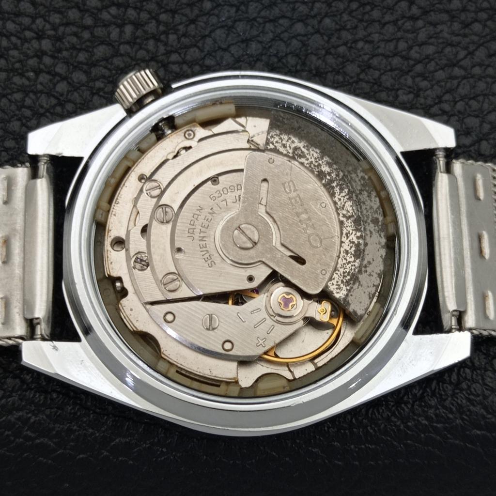 AUTOMATIC VINTAGE SEIKO 5 REFURBISHED JAPAN MENS BLACK DIAL WATCH a440442-4