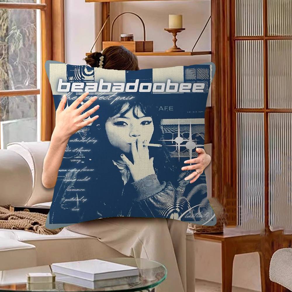 Rock Singer BBeabadoobee Office Cushion Pillowcase Car Cushion CoverXCM Lumbar Pillowcase Sofa Pillowcover