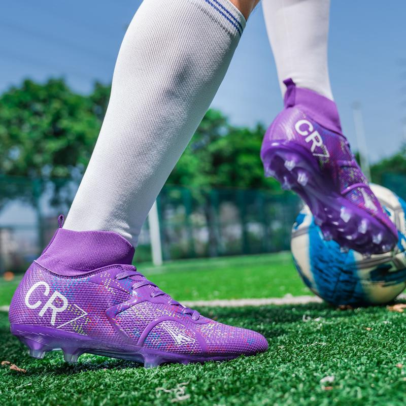 Purple Men Soccer Shoes Society Cleats Professional Football Boots Indoor Fast Football Field Boots Sneaker Boy Training Sneaker