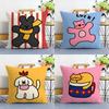 Happy Dog Pillow Case Plush Fabric Soft Double Sided Print Home Sofa High Quality Cushion Cover Throw