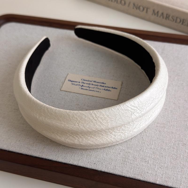 Haarreif im französischen Stil, Haarbänder, Retro-Leder, breite Stirnbänder, Damen-Haarband, weiblich, zum Waschen des Gesichts, Make-up, Kopfschmuck, Haarschmuck