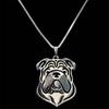 Pet Style Bulldog Shaped Silver Necklace Pendant