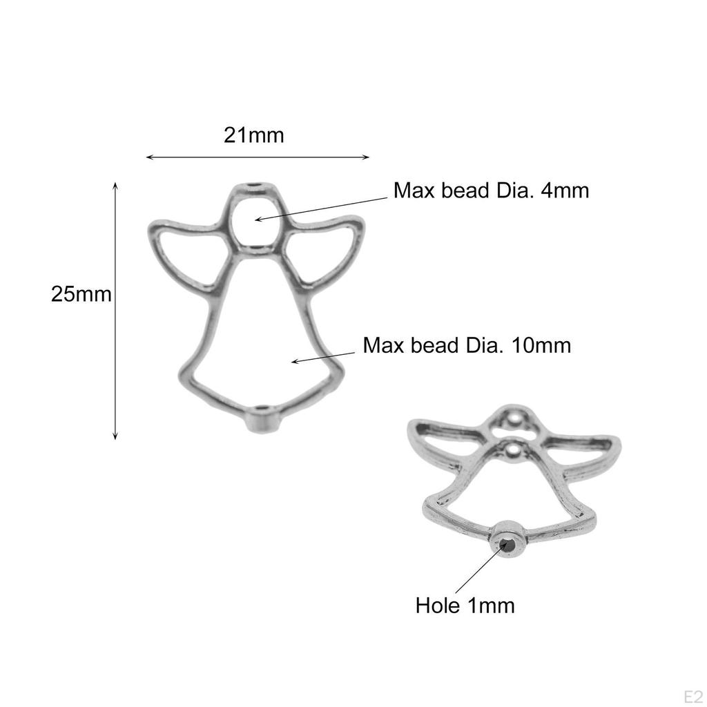 50Pcs Angel Beads Shape Charms DIY Alloy Jewelry Accessories Mini 3D Loose Spacer Pendents for