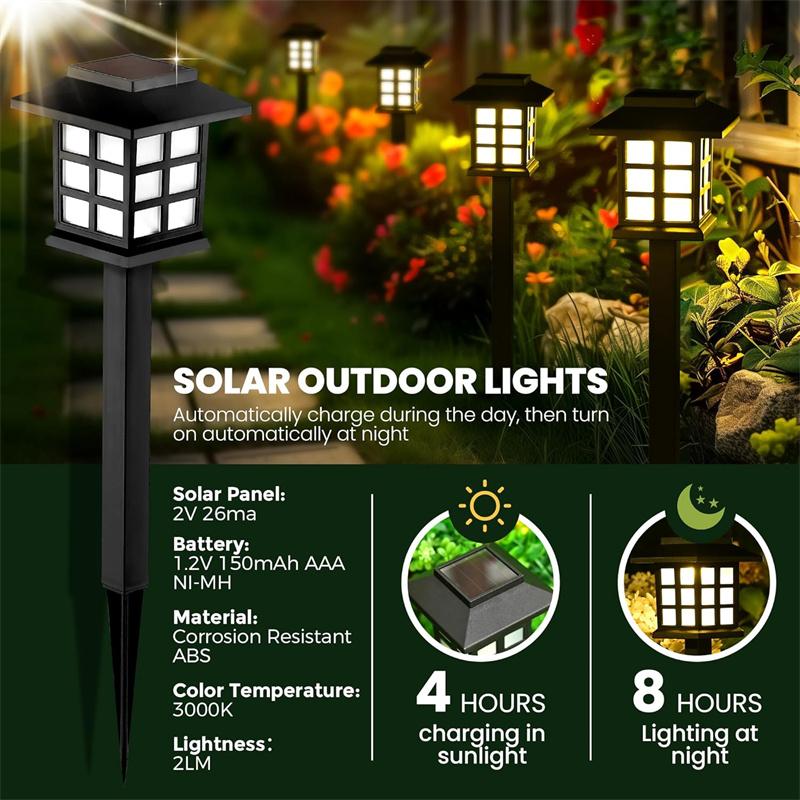 Waterproof Solar LED Outdoor Lights, Solar Garden Landscape Lamp for Yard Patio Walkway Driveway, Solar Lawn Decor Lighting