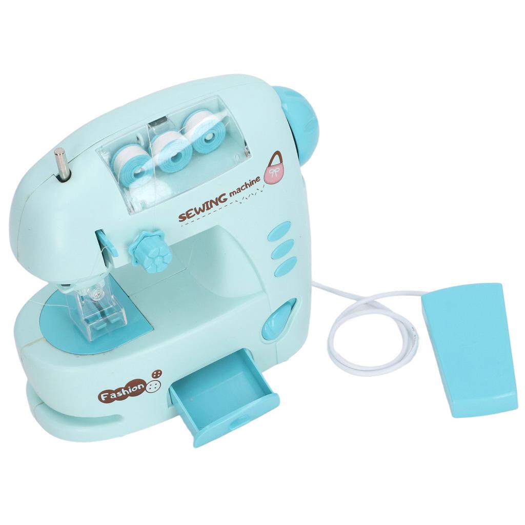 Children Electric Sewing Machine Toy with Threader Ruler Interesting Small Electric Sewer Toy for