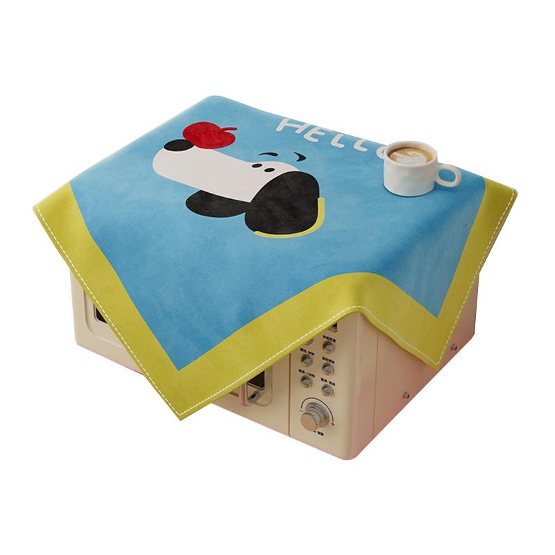 

1 шт. Ткань-чехол для микроволновой печи с принтом кошки и щенка, кухонный декор, милый пылезащитный чехол, мультяшный, жиронепроницаемый, 50*50 см 50*50CM