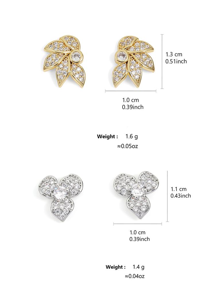 ZAKOL Exquisite Romantic Leaf Flower CZ Stud Earrings Brilliant Micro Paved Zirconia Designer Zircon Gifts for Women
