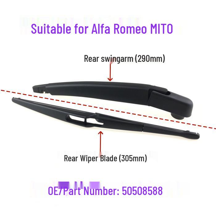 

Rear Wiper Blade Assembly for Alfa Romeo MITO 2008-2017, OE: 50508588 Rear wiper blade (excluding arm)