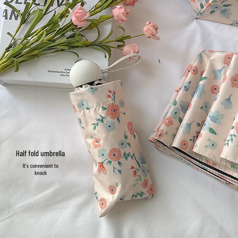 Kadenuo Floral UV Protection 5-Fold Compact Umbrella