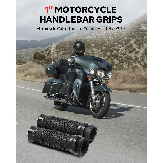 Motorcycle Hand Grips Handlebar Grips Cable Throttle Fit For Harley ’02-’17 VRSC, ’96-Later XL, ’08-’13 XR, ’96-’17 Dyna (Except