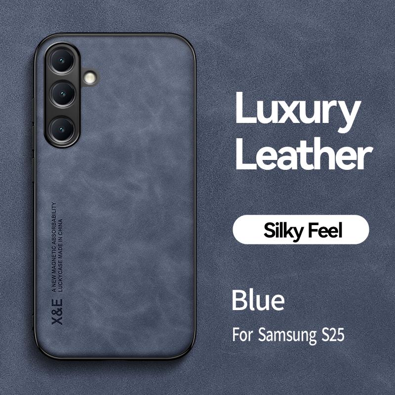 For Samsung Galaxy A55 5G Magnetic Case Matte Leather Cover GalaxyA55 A 55 SM-A556B/DS SM-A556E Camera Shell Shockproof Fundas