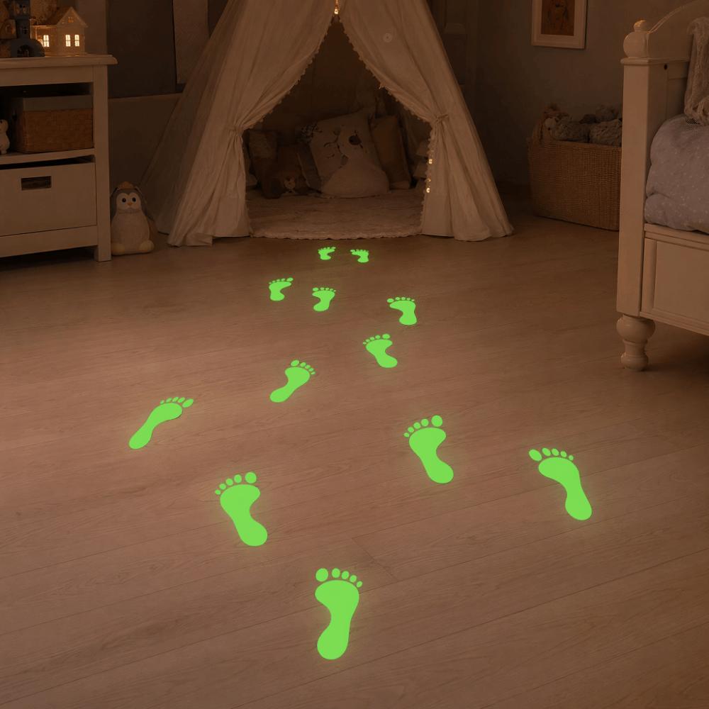 Self-Adhesive 2D Flat Footprint Sticker Waterproof Floor Wall Stickers Bedroom