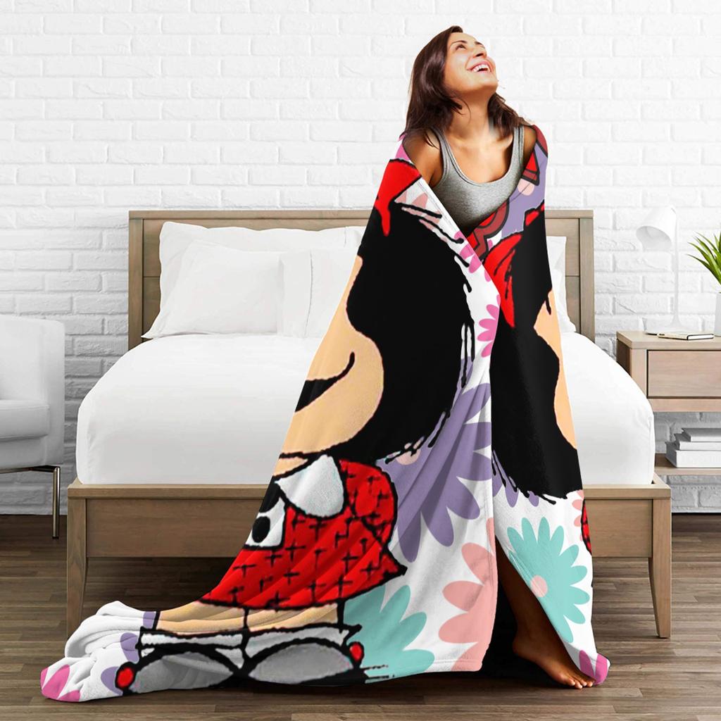 Mafaldas Blankets Cartoon Flannel Awesome Warm Throw Blankets for Bedding Lounge Decoration