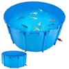Canvas Fish Pond Above Ground Fish Tank 1320 Gal Round Koi Pond (Blue)