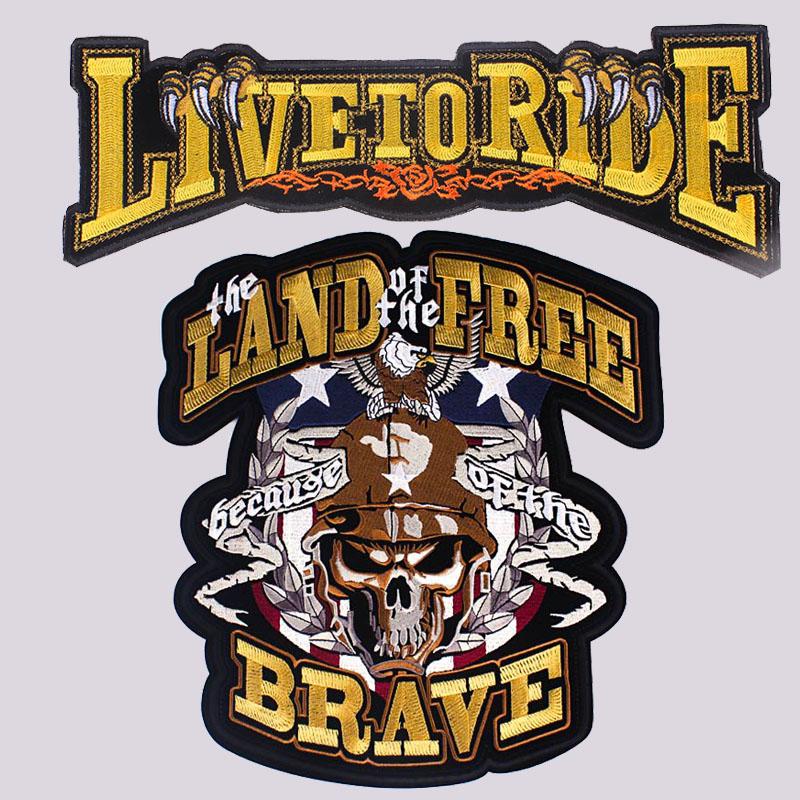 

Патч Мотоциклетний Байкерський Череп Великий Термоперенос Вінілові Патчі Наклейка для Одягу Куртки DIY Аплікації Прання Патчі