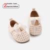 Spring 2026 Baby Girl Bow Princess Walker Shoes - Hollow Weave Leather