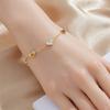Gold Plated Heart Shell Bracelet, Dainty Open Solid Heart Charm Link Chain, Minimalist Everyday Jewelry for Women Gift