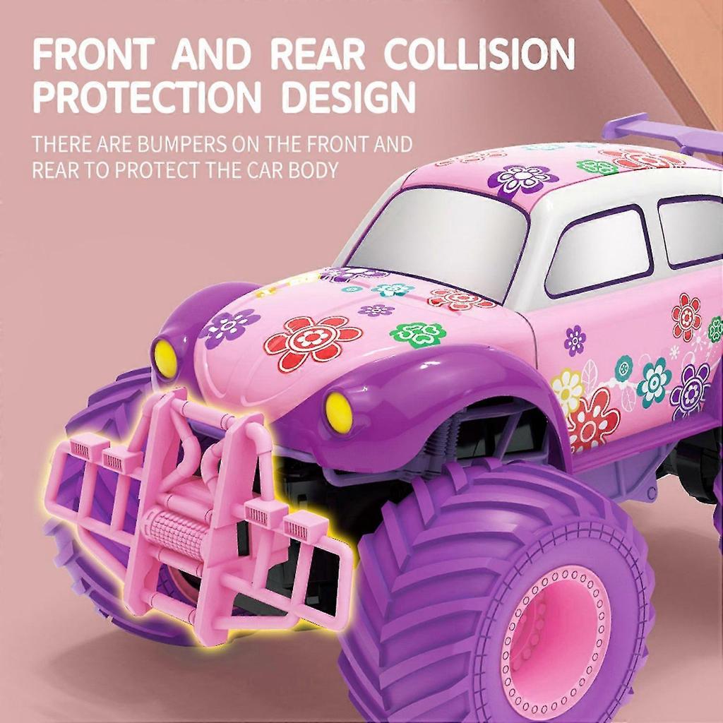 Remote Control Car for Girls 2.4GHz Cute Pink Purple Remote Control Climbing Car Rechargeable Off-Ro