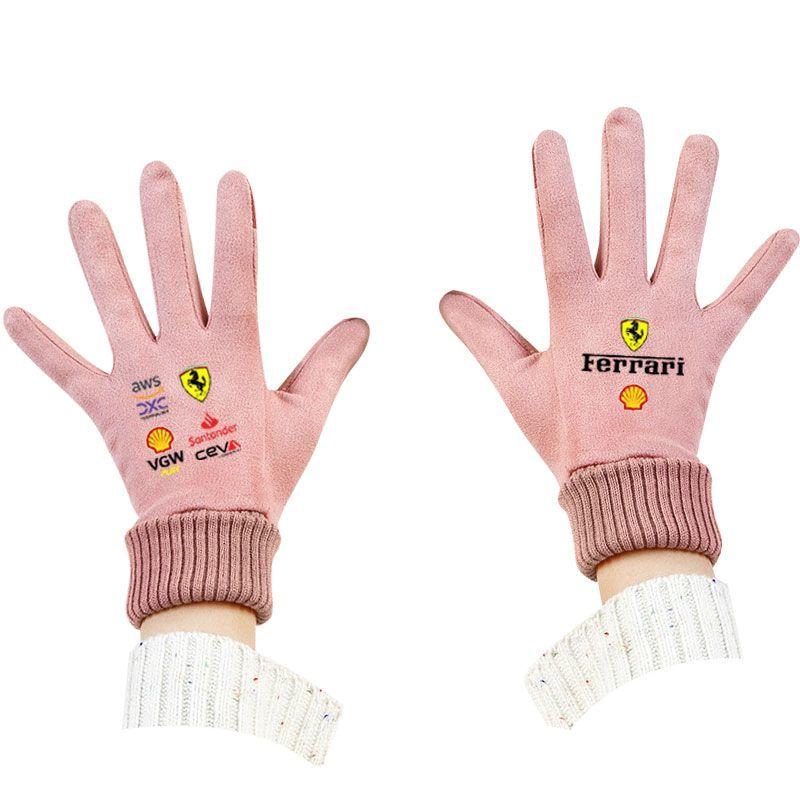 Neue F1 Ferrari Rennteam Touchscreen-Handschuhe Separate Finger Cycling Warmer Handschuh Für Ferrari F430 488 458 FF F12berlinetta