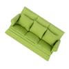 1:12 Doll House Mini Sofa with 3pcs Pillow Living Room Furniture Wooden Doll House Decoration AccessoriesGreen
