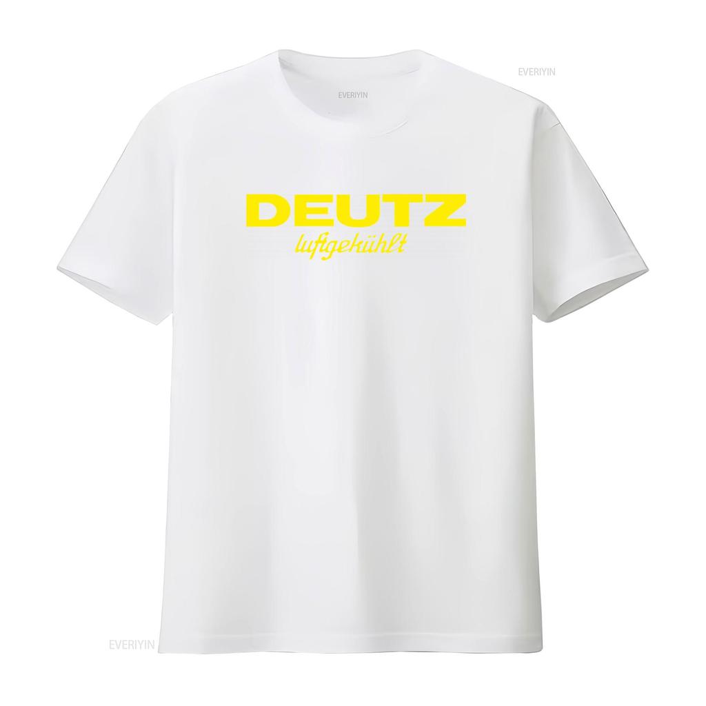Maglietta Vintage Deutz Raffreddato ad Aria per Uomo Retro Stampa Attrezzature Agricole vintage Lavata Casual abbigliamento di design Traspirante