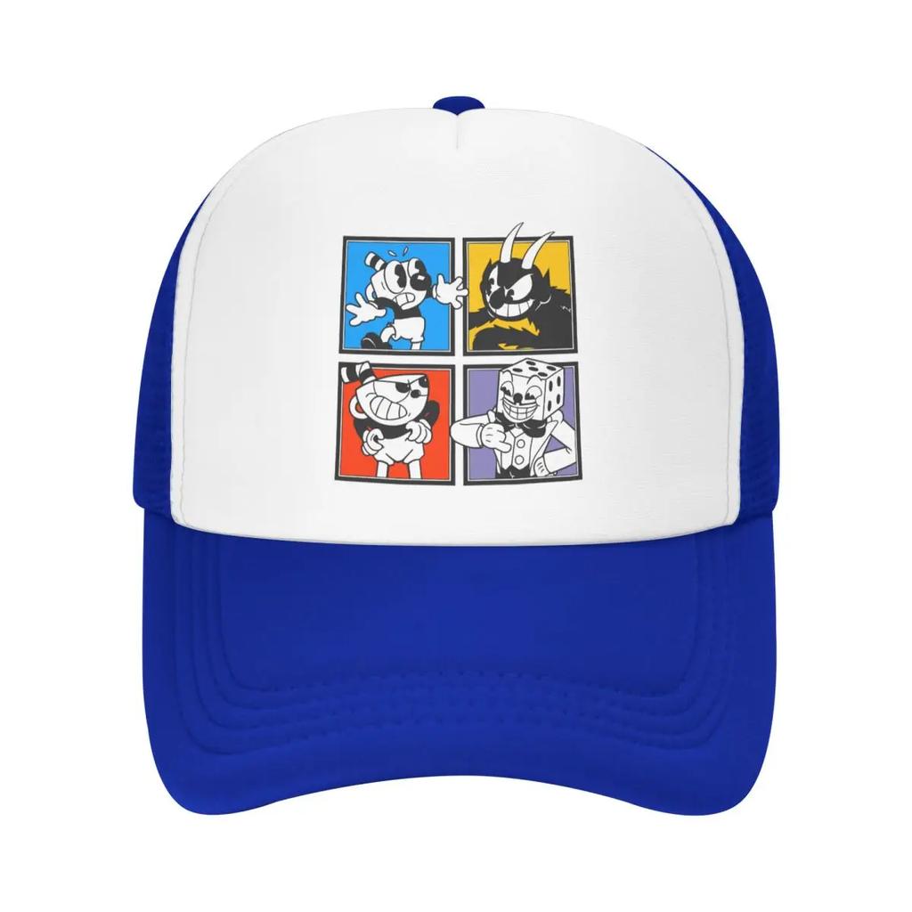 Personalized Cuphead Characters Trucker Hat Unisex Women Adjustable Adult Cartoon Game Baseball Cap Hip Hop Dad Hat
