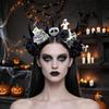Dark Series Flower Hairband with Skull Decors For Women Girl Halloween Costume Party Role Playing Accessory Headpiece