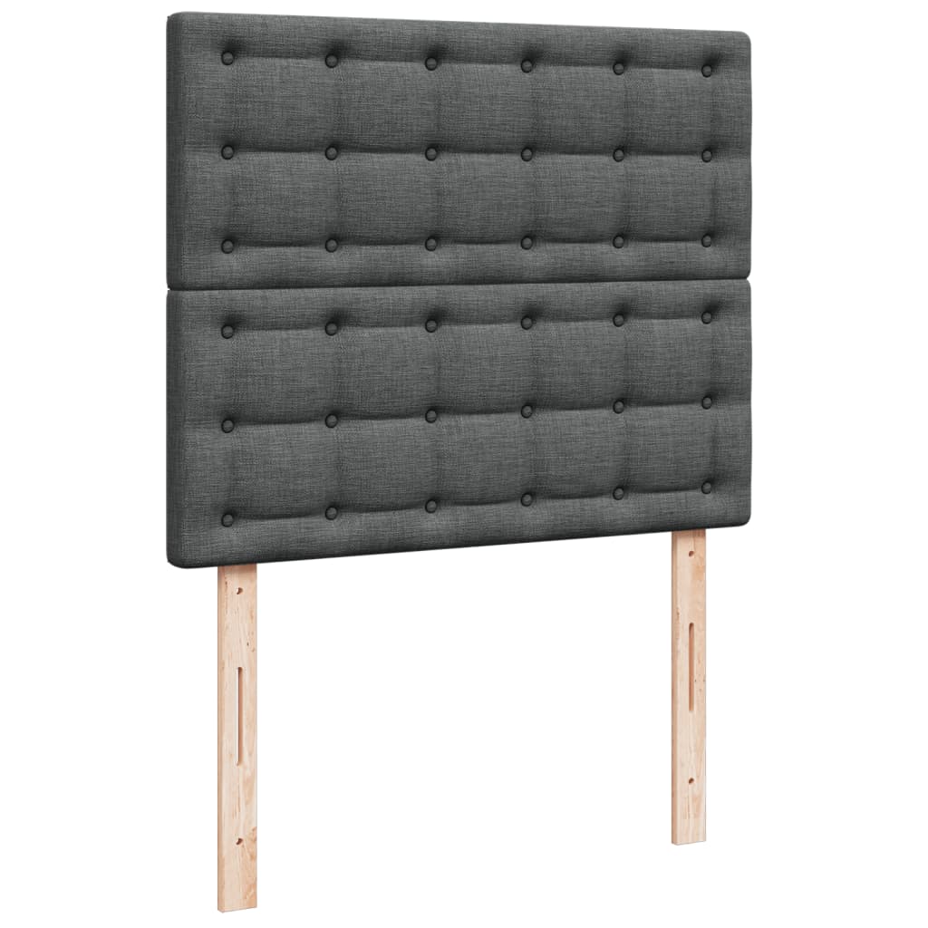 Box Spring Bed with Mattress Dark Gray 120 x 190 cm Fabric