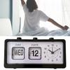 Desk Table Alarm Clock Manual Jump Calendar Desktop Alarm Clock for Study Room Office Black