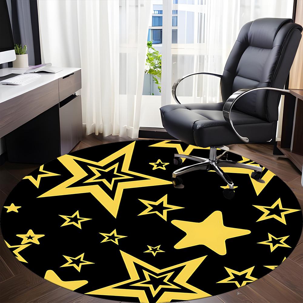 1pc Stars Night Office Round Area Rug, Indoor Mat Suitable ForOffice, Under Office Chairs Bedroom Living Room Home Decor T204