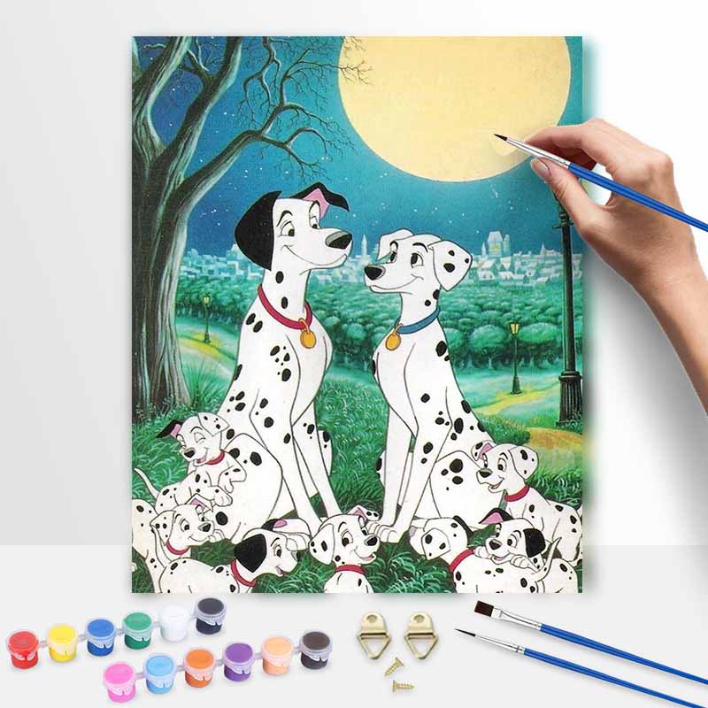 Disney 101 Dalmatians oil painting art set handmade diy gift home decoration 20x30cm