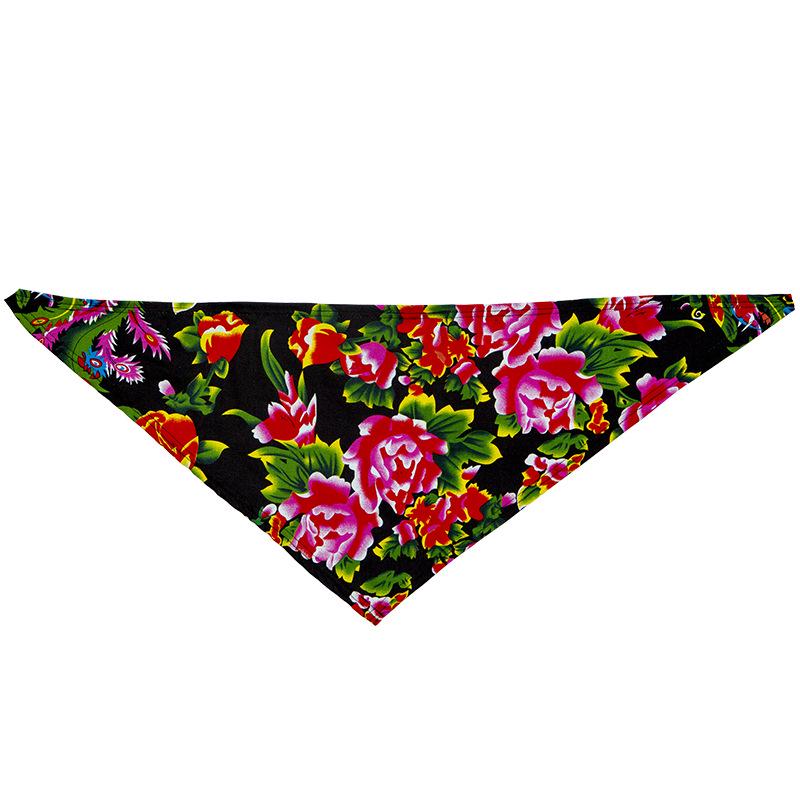 

Модный цветочный треугольный шарф для мужчин и женщин — для велоспорта на открытом воздухе, спорта, хип-хоп-стиля One Size (approx. 90cm long) чёрный