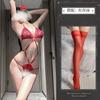 Sex underwear new sexy three-point gathering bra set hollow set strap open crotch free qqny women