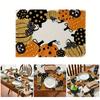 Eerie Pumpkin Designs Table Mats Halloween Pumpkin Table Runner Portable Placemat for a Eerie Dining Experience