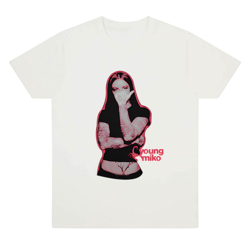 Young Miko Tee Hip Hop Skateboard Street Pure Cotton T-Shirts Women Men Comfort Breathable Top Fashion Harajuku Oversize T-shirt