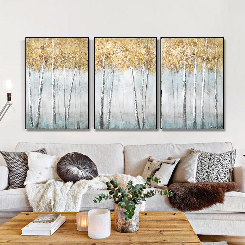 Abstract Tree Wall Art Canvas Painting Forest Posters and Prints Wall Pictures for Living Room Home Decor