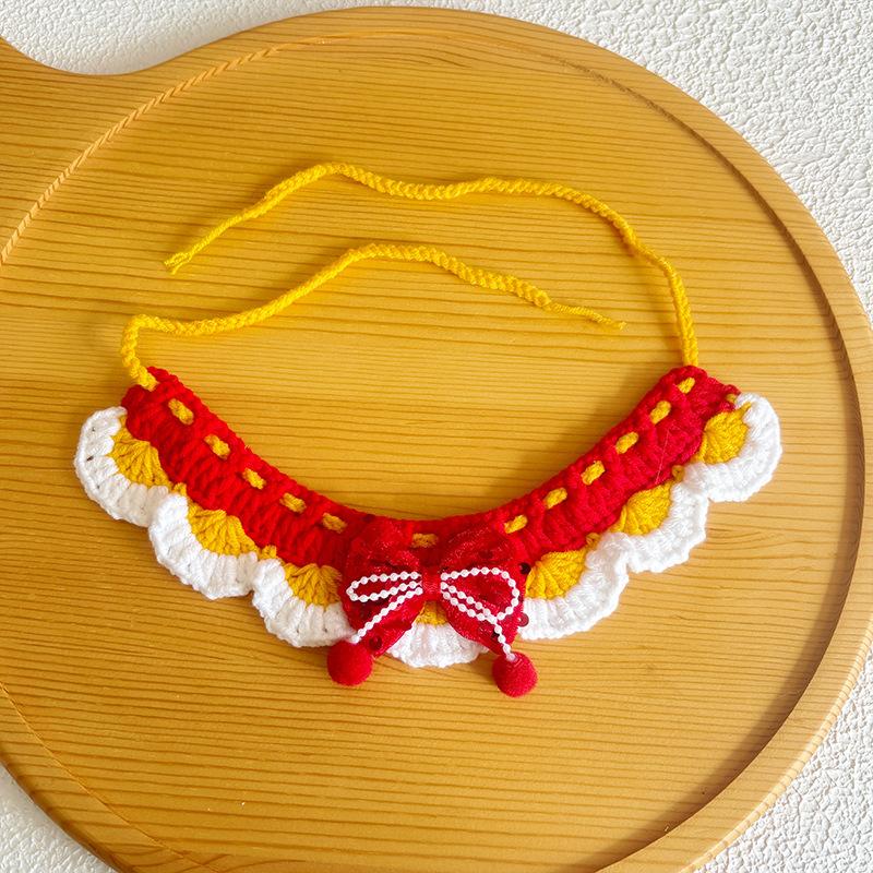 New Year Neckwear: Pet Gaiter & Scarf for Cats & Dogs - Festive Knit Collar for Chinese New Year