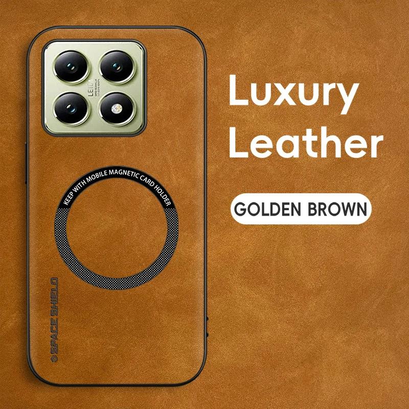 

Для Xiaomi 14T 14T Pro Чехол для телефона из овчины с магнитным TPU и мягкими краями, с мелкими отверстиями, противоударный, против отпечатков пальцев For Xiaomi 14T Pro жёлтый