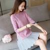 Knitwear Women Loose Round-neck Pullover for Women Long-sleeved Casual Solid-color Sweater Korean-style Spring and Autumn Top