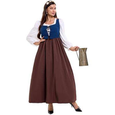 Vestido renascentista cos, camponês e criada corte europeia medieval roupa vintage