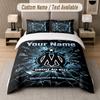 Juego de Cama Personalizado Patrón Olympique Marseille FC, Imprimir Nombre Texto 1 Funda Nórdica más 2 Fundas de Almohada Textil para el Hogar