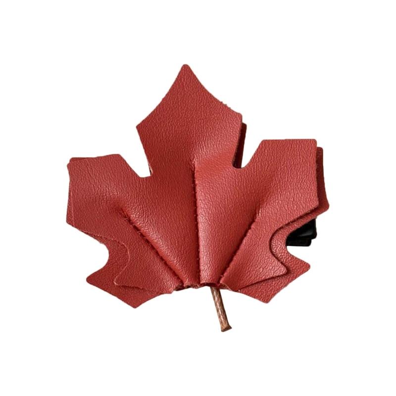 

Unique PU Leather Hair Clip Maple Leaf Styles Hairpin Soft Touches Hairclip for Fashionable Women