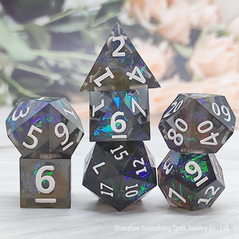 Sharp Resin Polyhedral Dice for Cthulhu, DND, and TRPG Board Games