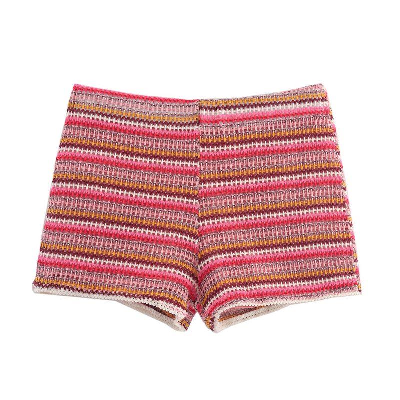 Kaslead New Women Clothes Western Style Crochet Hook Polo Shirt Shorts Set 1131809 1131810